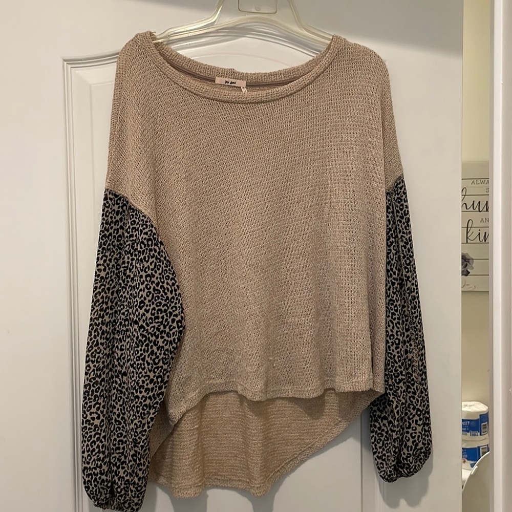 Lightknit cheetah sleeve sweater. Worn twice